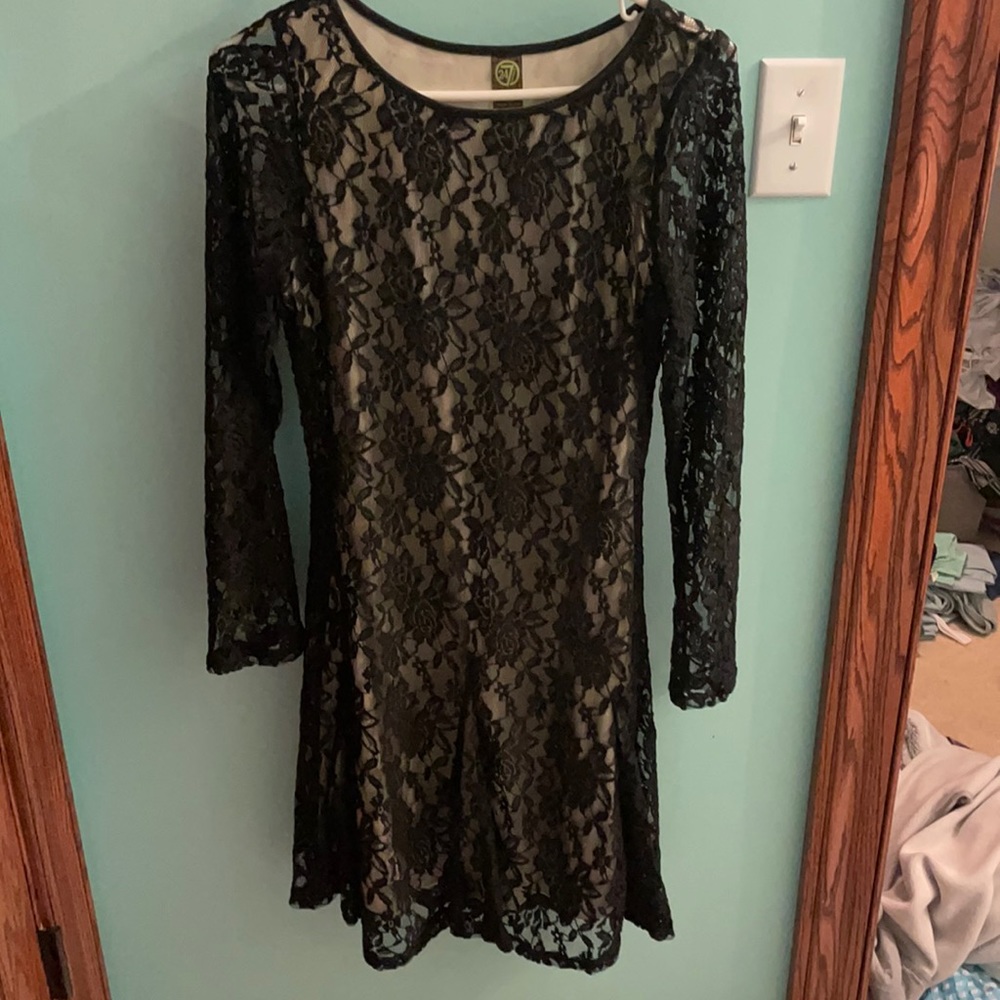 Black lace dress long sleeve